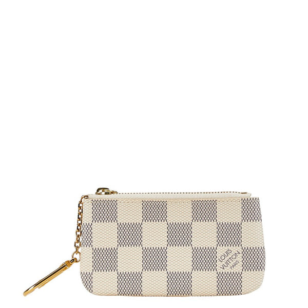 ルイ ヴィトン ダミエ アズール ポシェット クレ コインケース 小銭入れ N62659 ホワイト PVC レザー レディース LOUIS VUITTON 【中古】