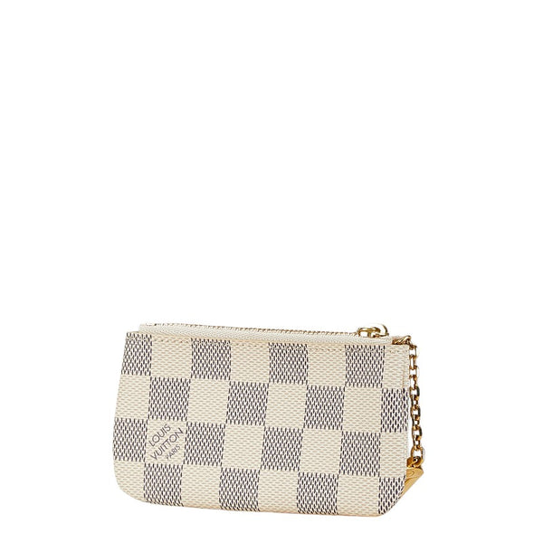 ルイ ヴィトン ダミエ アズール ポシェット クレ コインケース 小銭入れ N62659 ホワイト PVC レザー レディース LOUIS VUITTON 【中古】