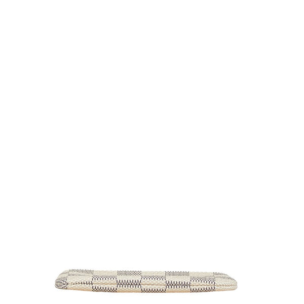 ルイ ヴィトン ダミエ アズール ポシェット クレ コインケース 小銭入れ N62659 ホワイト PVC レザー レディース LOUIS VUITTON 【中古】
