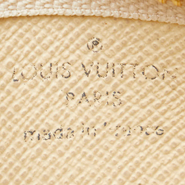 ルイ ヴィトン ダミエ アズール ポシェット クレ コインケース 小銭入れ N62659 ホワイト PVC レザー レディース LOUIS VUITTON 【中古】