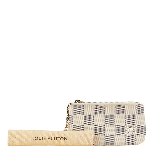 ルイ ヴィトン ダミエ アズール ポシェット クレ コインケース 小銭入れ N62659 ホワイト PVC レザー レディース LOUIS VUITTON 【中古】