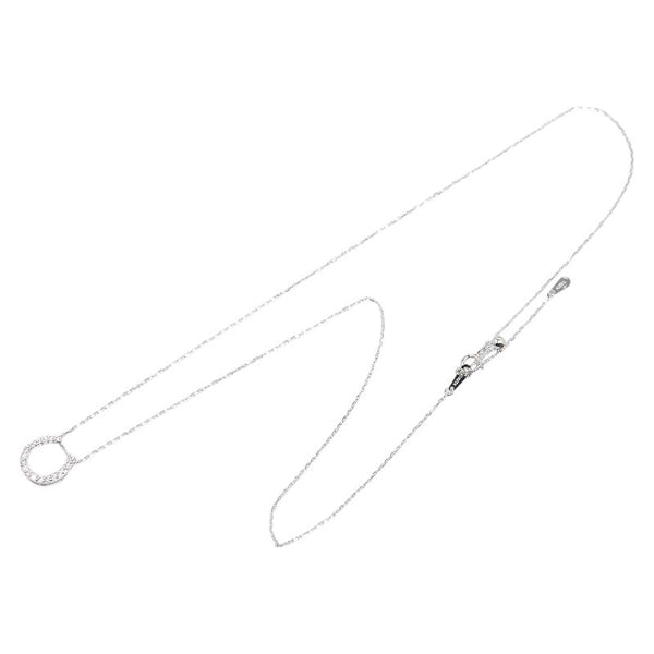 オンワード K18WG ホワイトゴールド ダイヤ0.20ct 組曲 ホースシュー 馬蹄 モチーフ ペンダントネックレス レディース ONWARD 【中古】