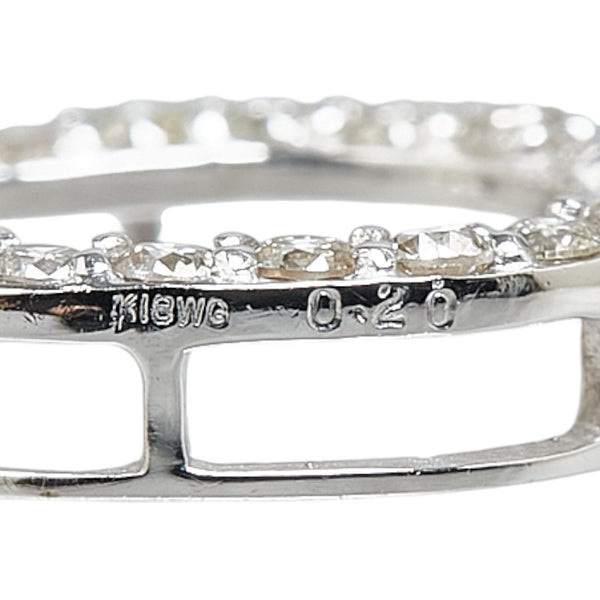 オンワード K18WG ホワイトゴールド ダイヤ0.20ct 組曲 ホースシュー 馬蹄 モチーフ ペンダントネックレス レディース ONWARD 【中古】