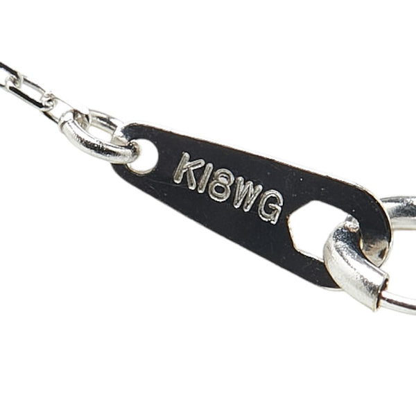 オンワード K18WG ホワイトゴールド ダイヤ0.20ct 組曲 ホースシュー 馬蹄 モチーフ ペンダントネックレス レディース ONWARD 【中古】