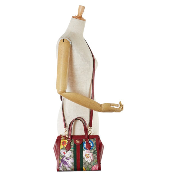 グッチ オフィディア スモール フローラ ハンドバッグ ショルダーバッグ 2WAY 547551 レッド マルチカラー PVC レザー レディース GUCCI 【中古】