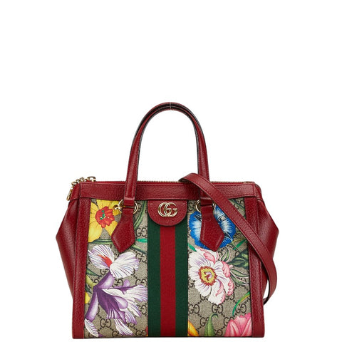 グッチ オフィディア スモール フローラ ハンドバッグ ショルダーバッグ 2WAY 547551 レッド マルチカラー PVC レザー レディース GUCCI 【中古】