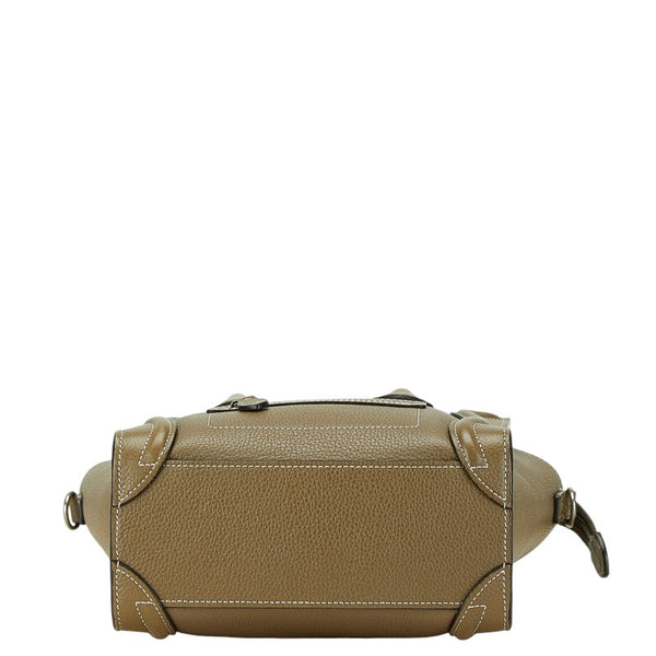 セリーヌ ラゲージ　ナノショッパー ハンドバッグ ショルダーバッグ 2WAY ブラウン レザー レディース CELINE 【中古】