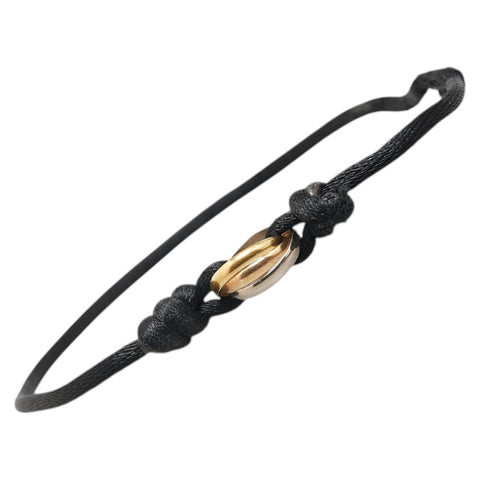 カルティエ トリニティリング ブレスレット ブラック K18YG イエローゴールド K18WG ホワイトゴールド K18PG ピンクゴールド レディース CARTIER 【中古】