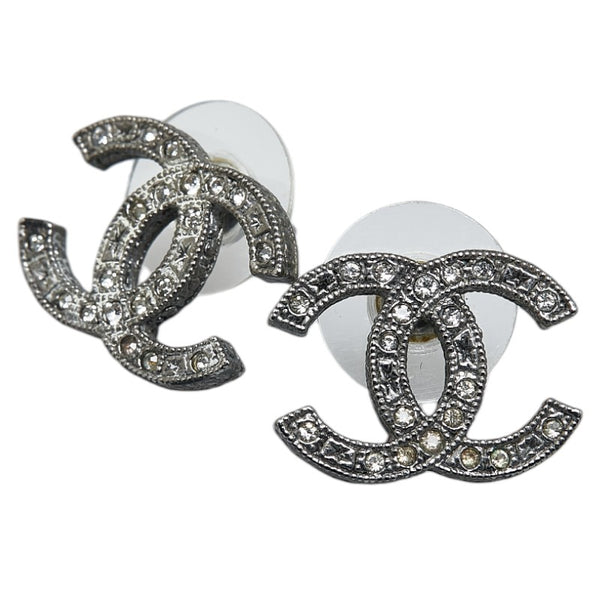 シャネル ココマーク ラインストーン ピアス シルバー メタル レディース CHANEL 【中古】