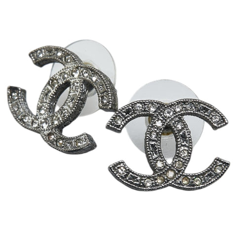 シャネル ココマーク ラインストーン ピアス シルバー メタル レディース CHANEL 【中古】