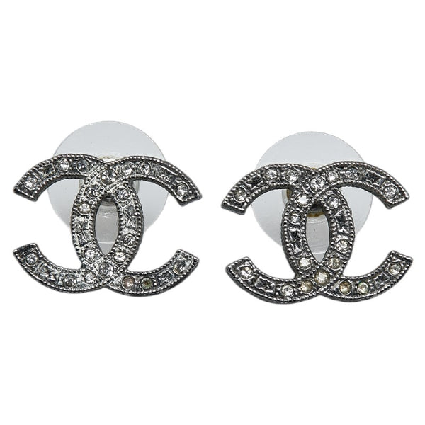 シャネル ココマーク ラインストーン ピアス シルバー メタル レディース CHANEL 【中古】