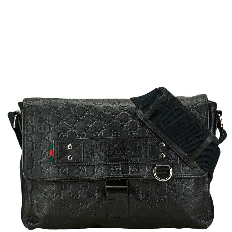 グッチ グッチシマ ショルダーバッグ メッセンジャーバッグ 246067 ブラック レザー レディース GUCCI 【中古】