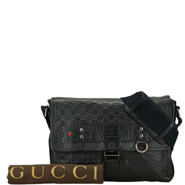 グッチ グッチシマ ショルダーバッグ メッセンジャーバッグ 246067 ブラック レザー レディース GUCCI 【中古】