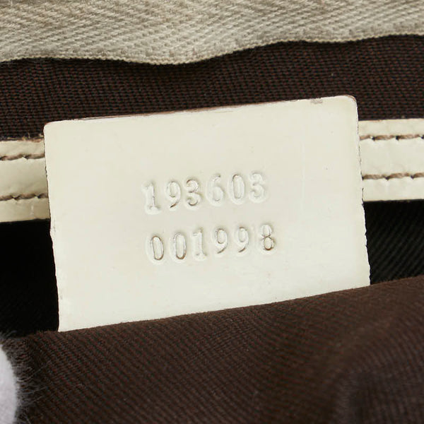 グッチ GGスプリーム ミニボストン ハンドバッグ 193603 ホワイト ブラウン PVC レザー レディース GUCCI 【中古】