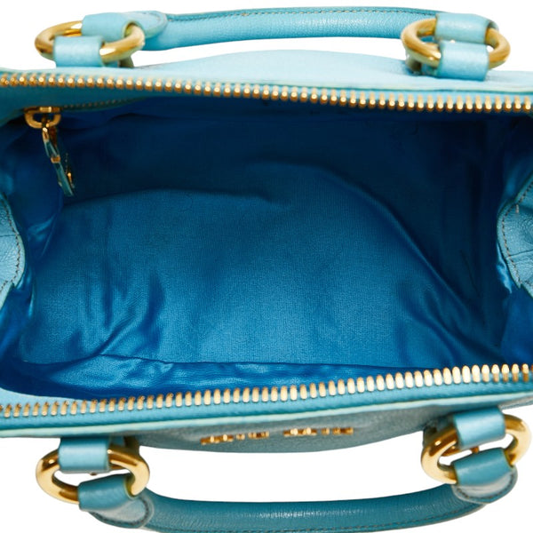 ミュウミュウ マドラス ハンドバッグ ショルダーバッグ 2WAY RL0058 ライトブルー レザー レディース MIUMIU 【中古】