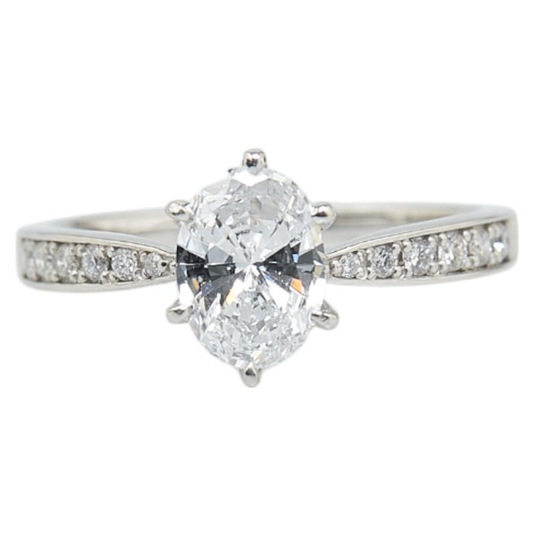 Pt900 プラチナ ダイヤ0.86ct ダイヤ0.12ct リング 指輪 レディース 10.5号 【中古】
