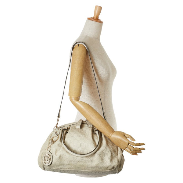 グッチ グッチシマ スーキー ハンドバッグ ショルダーバッグ 2WAY 223974 ホワイト アイボリー レザー レディース GUCCI 【中古】