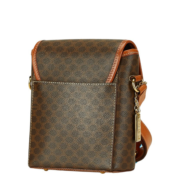 セリーヌ マカダム ショルダーバッグ ブラウン PVC レザー レディース CELINE 【中古】