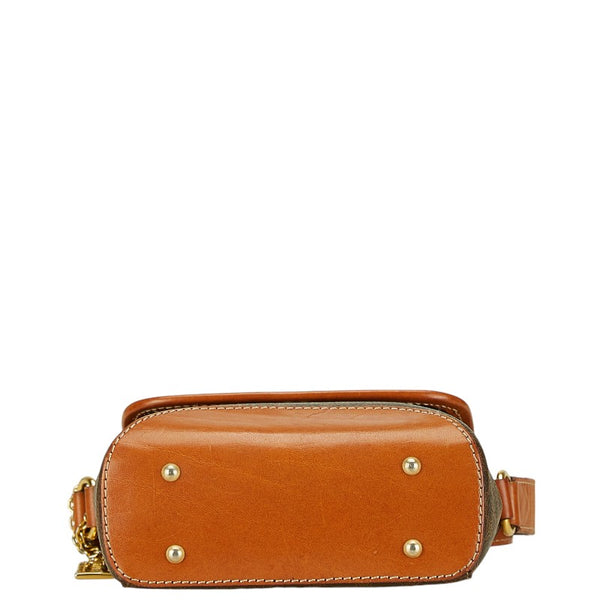 セリーヌ マカダム ショルダーバッグ ブラウン PVC レザー レディース CELINE 【中古】