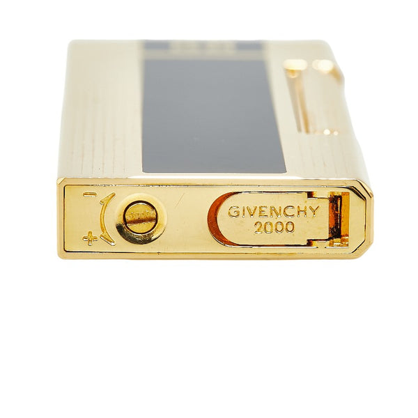 ジバンシー ロゴ ローラー式 ガスライター 2000 ゴールド ブラック メッキ メンズ Givenchy 【中古】