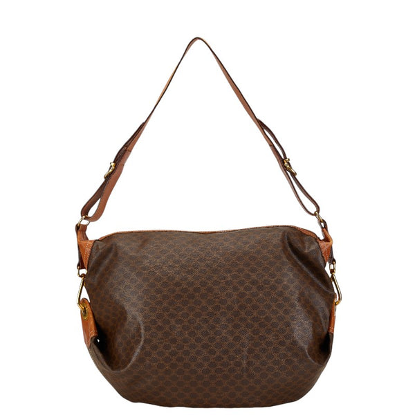 セリーヌ マカダム ショルダーバッグ ブラウン PVC レザー レディース CELINE 【中古】