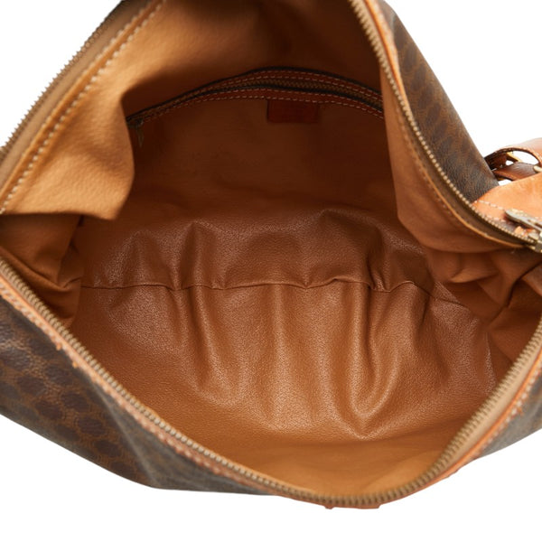 セリーヌ マカダム ショルダーバッグ ブラウン PVC レザー レディース CELINE 【中古】