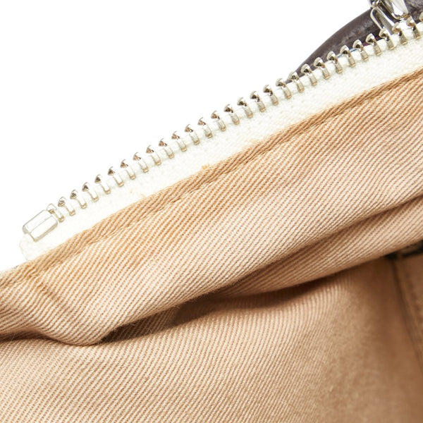 バーバリー ノバチェック ハンドバッグ ショルダーバッグ 2WAY アイボリー ブラウン キャンバス レザー レディース BURBERRY 【中古】
