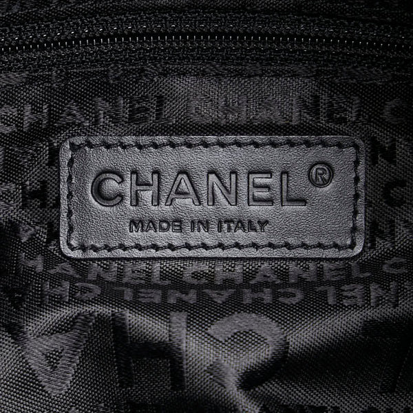シャネル ワイルドステッチ ココマーク ハンドバッグ ボストンバッグ ブラック ホワイト キャンバス レザー レディース CHANEL 【中古】