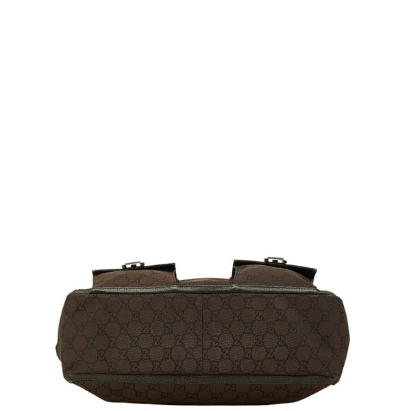 グッチ GGナイロン トートバッグ 268639 ブラウン ナイロン レザー レディース GUCCI 【中古】