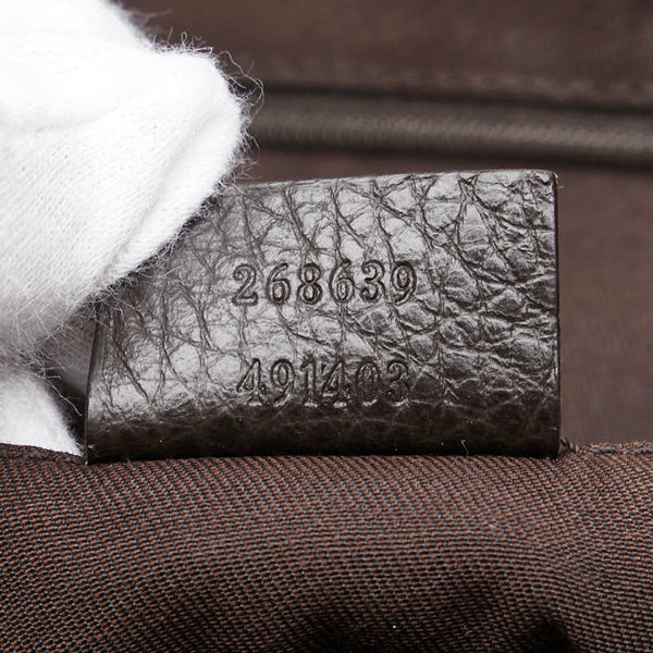 グッチ GGナイロン トートバッグ 268639 ブラウン ナイロン レザー レディース GUCCI 【中古】