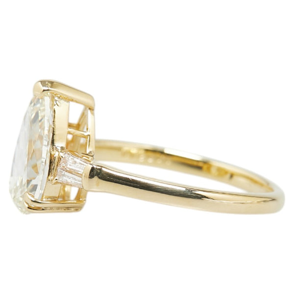 K18YG イエローゴールド ダイヤ2.00ct ダイヤ0.15ct 雫 モチーフ リング 指輪 レディース 13号 【中古】
