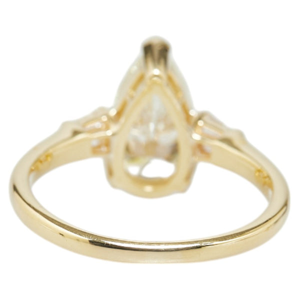 K18YG イエローゴールド ダイヤ2.00ct ダイヤ0.15ct 雫 モチーフ リング 指輪 レディース 13号 【中古】