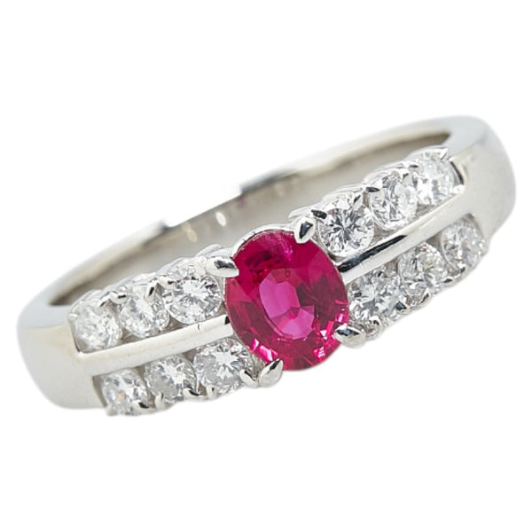 ノーブランド Pt900 プラチナ ルビー0.67ct ダイヤ0.59ct リング 指輪 #55 レディース no brand 15.5号 【中古】