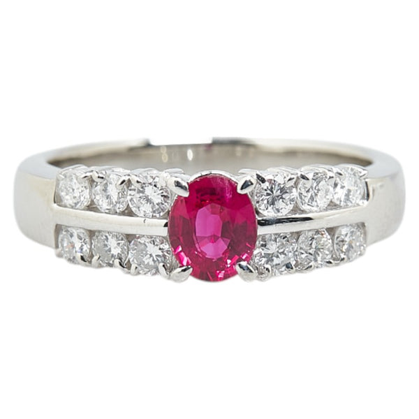 ノーブランド Pt900 プラチナ ルビー0.67ct ダイヤ0.59ct リング 指輪 #55 レディース no brand 15.5号 【中古】