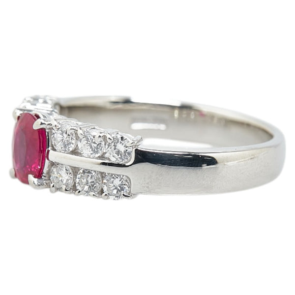 ノーブランド Pt900 プラチナ ルビー0.67ct ダイヤ0.59ct リング 指輪 #55 レディース no brand 15.5号 【中古】