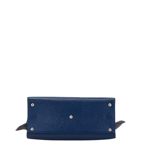 フェンディ トロワジュール ハンドバッグ ショルダーバッグ 2WAY 8BH279 ブルー レザー レディース FENDI 【中古】