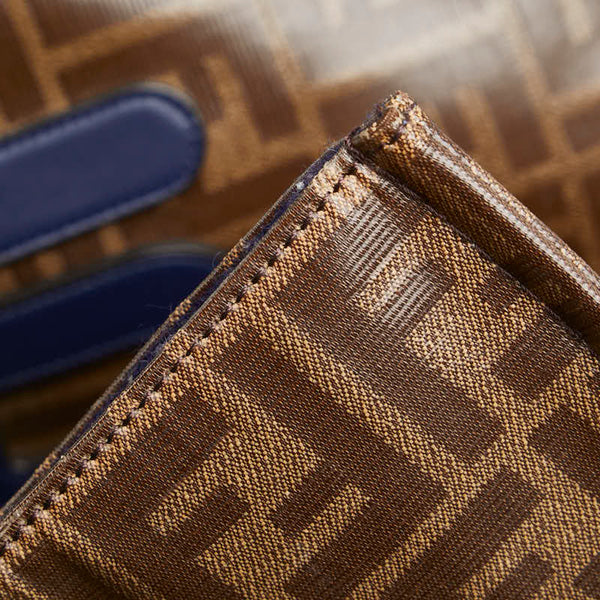 フェンディ ズッカ FILAコラボ トートバッグ 8BH357 チャ ブラウン PVC レザー レディース FENDI 【中古】