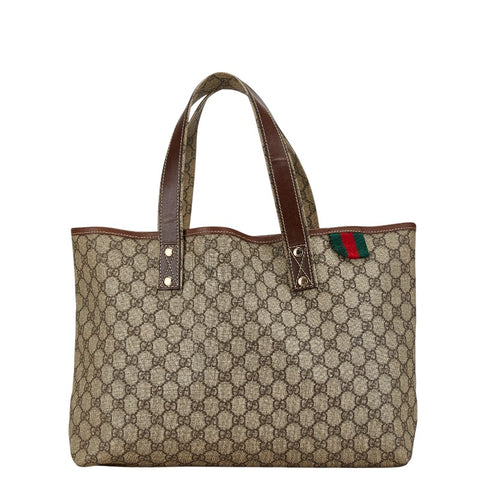 グッチ GGスプリーム シェリー トートバッグ 211134 ベージュ ブラウン PVC レザー レディース GUCCI 【中古】