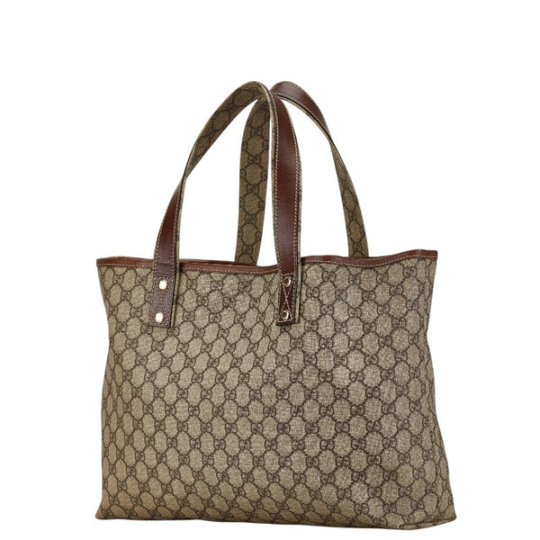 グッチ GGスプリーム シェリー トートバッグ 211134 ベージュ ブラウン PVC レザー レディース GUCCI 【中古】
