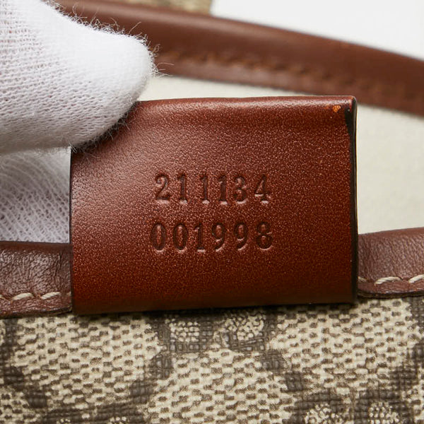 グッチ GGスプリーム シェリー トートバッグ 211134 ベージュ ブラウン PVC レザー レディース GUCCI 【中古】