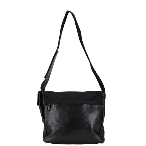 プラダ 斜め掛け ショルダーバッグ  ブラック ナイロン レザー レディース PRADA 【中古】