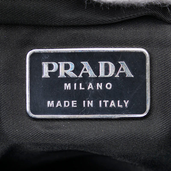 プラダ 斜め掛け ショルダーバッグ  ブラック ナイロン レザー レディース PRADA 【中古】