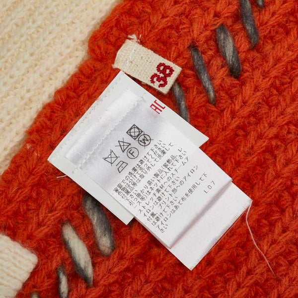 マルニ オーバーサイズ カーディガン サイズ：38 オレンジ ブラウン ホワイト ウール モヘヤ レディース MARNI 【中古】