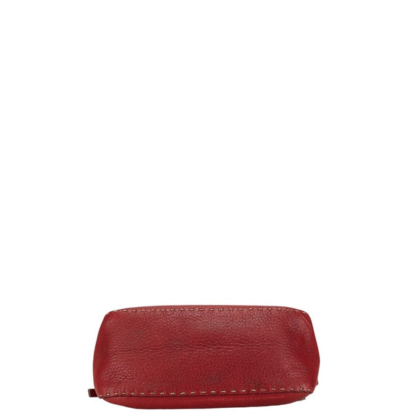 フェンディ セレリア マンマバケット ワンショルダーバッグ ハンドバッグ 8BR185 レッド レザー レディース FENDI 【中古】