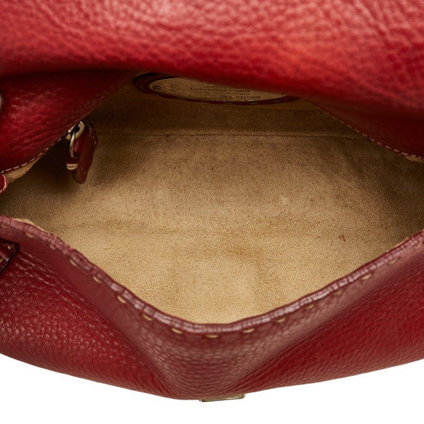 フェンディ セレリア マンマバケット ワンショルダーバッグ ハンドバッグ 8BR185 レッド レザー レディース FENDI 【中古】