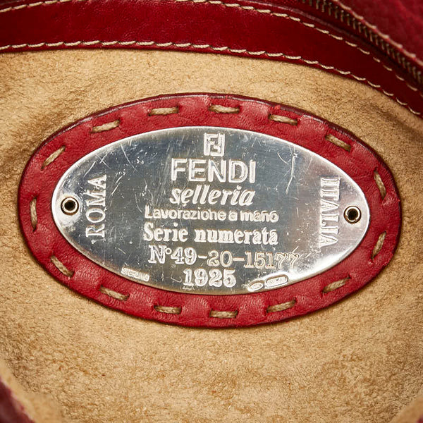 フェンディ セレリア マンマバケット ワンショルダーバッグ ハンドバッグ 8BR185 レッド レザー レディース FENDI 【中古】