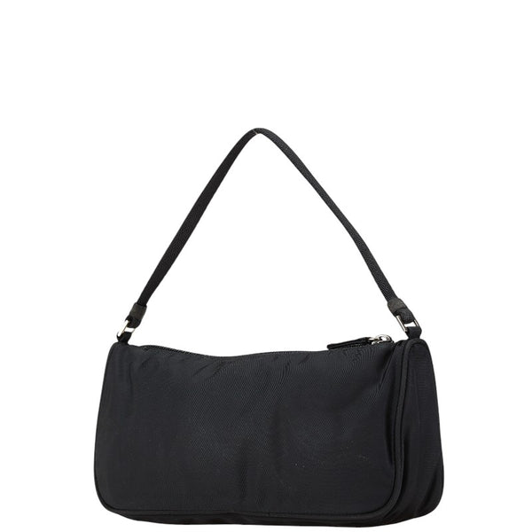 プラダ 三角ロゴプレート ハンドバッグ ブラック ナイロン レディース PRADA 【中古】