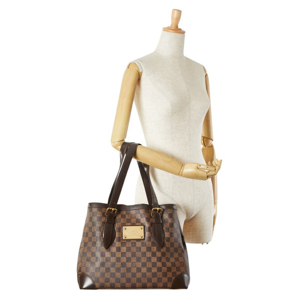 ルイ ヴィトン ダミエ ハムステッドMM ハンドバッグ トートバッグ N51204 ブラウン PVC レディース LOUIS VUITTON 【中古】