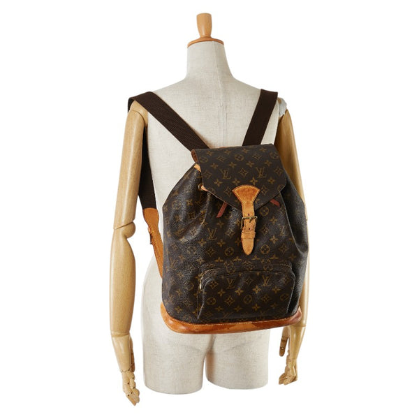ルイ ヴィトン モノグラム モンスリGM リュック バックパック M51135 ブラウン PVC レザー レディース LOUIS VUITTON 【中古】