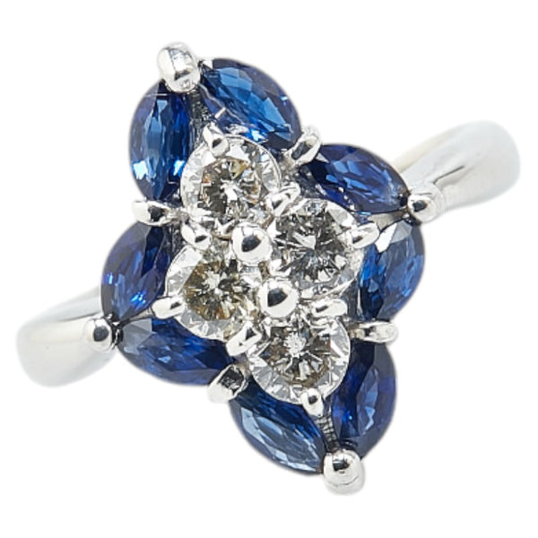 ノーブランド Pt900 プラチナ ダイヤ1.10ct サファイア0.55ct リング 指輪 レディース no brand 8号 【中古】